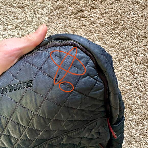 MZ Wallace Black Camouflage Mini Quilted Backpack Puffer Size M - Picture 13 of 16